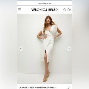 Veronica Beard Octavia stretch linen wrap dress, New with tags, size 00